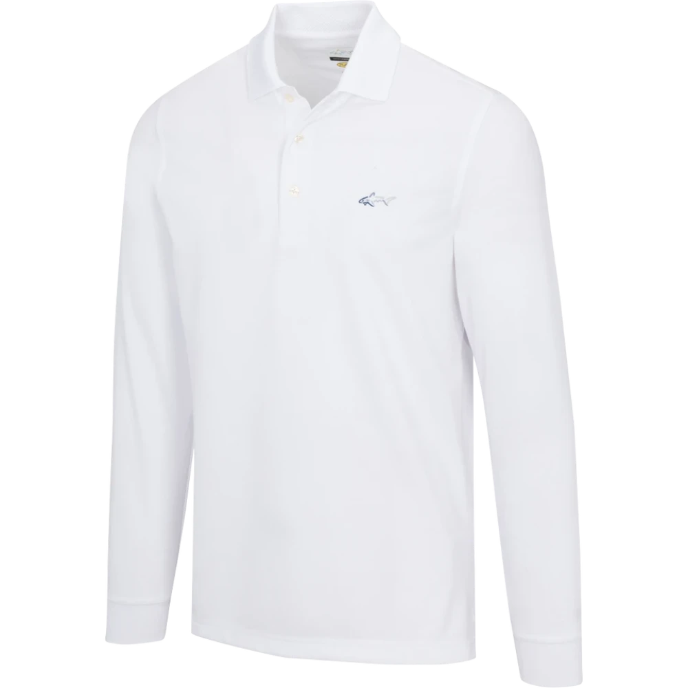 Greg Norman Homme Polo en piqué à manches longues