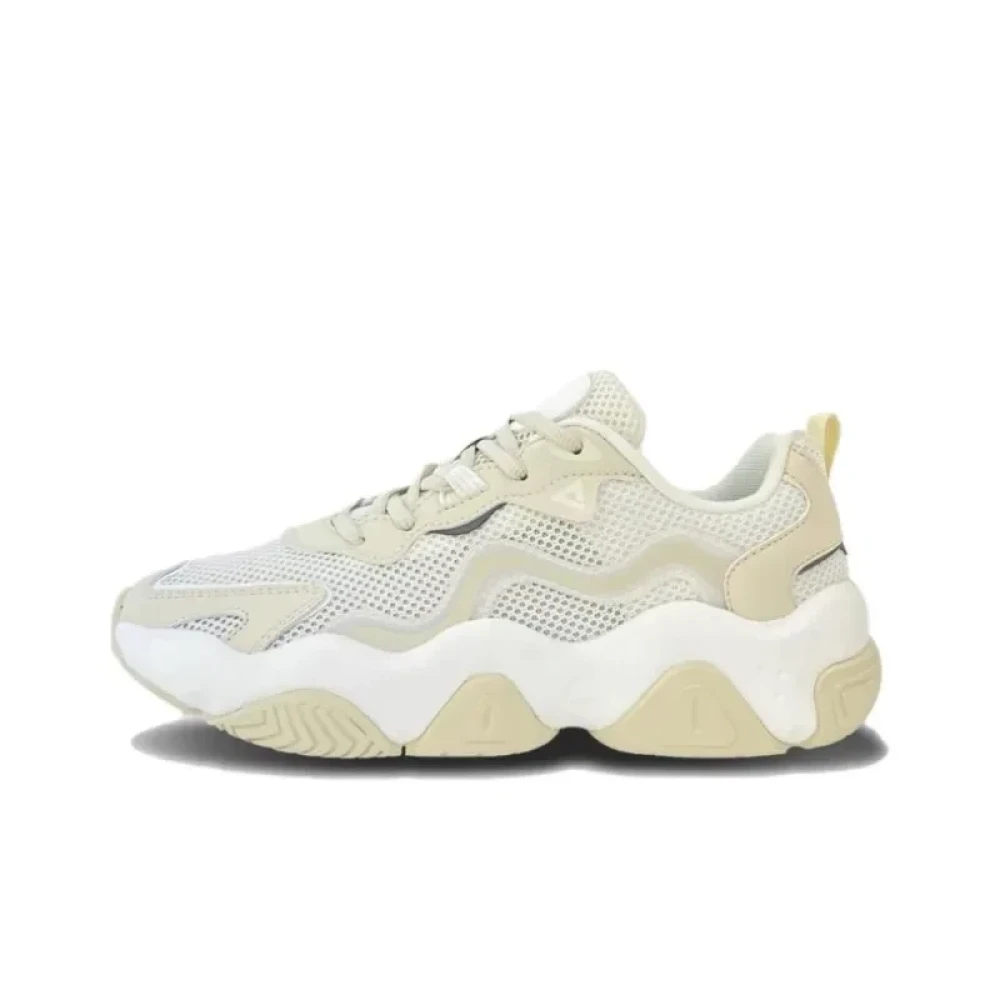 PEAK Breathable Low-Top Chunky Sneakers Women's White Khaki