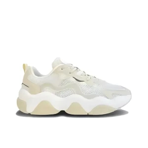 PEAK Breathable Low-Top Chunky Sneakers Women's White Khaki