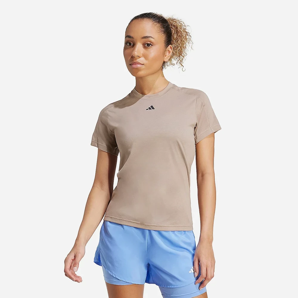 Tee-shirt de training à manches courtes femme Aeroready Train Essentials Minimal Branding Marron