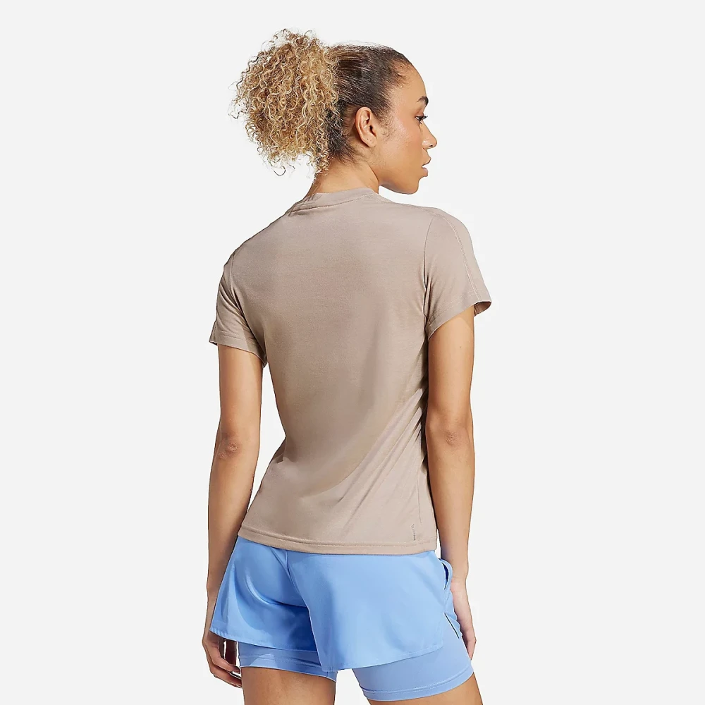 Tee-shirt de training à manches courtes femme Aeroready Train Essentials Minimal Branding Marron