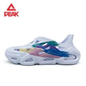 Peak Claquettes Femme - Blanc/Bleu