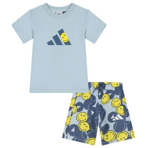 PreviousNext Adidas Kids Boys Blue Logo Smiley Shorts Set