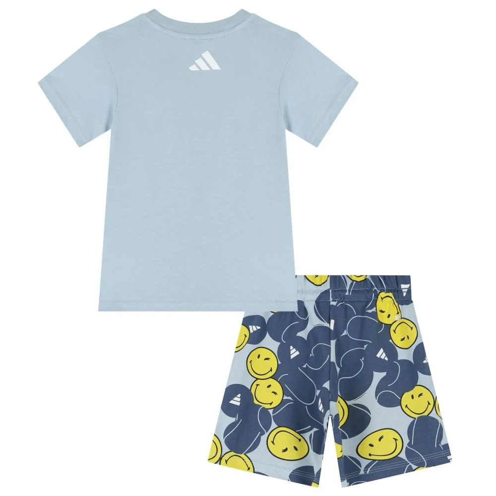 PreviousNext Adidas Kids Boys Blue Logo Smiley Shorts Set