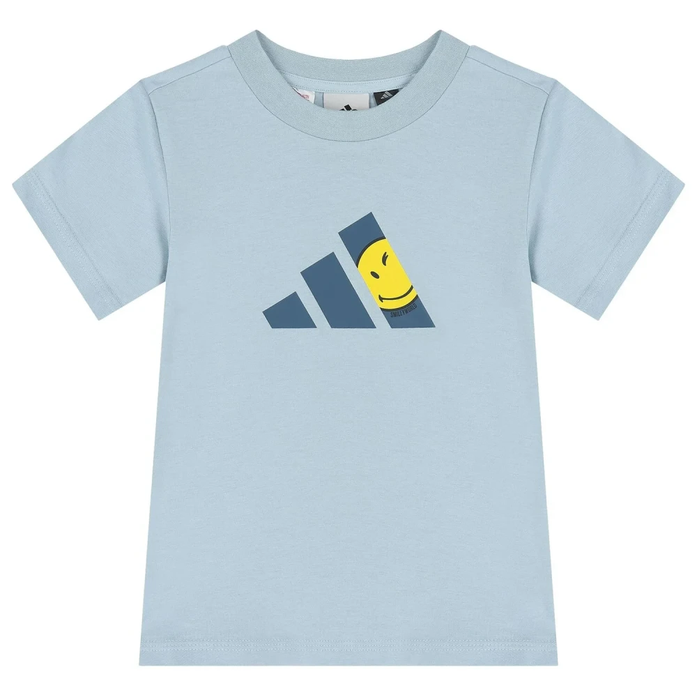 PreviousNext Adidas Kids Boys Blue Logo Smiley Shorts Set