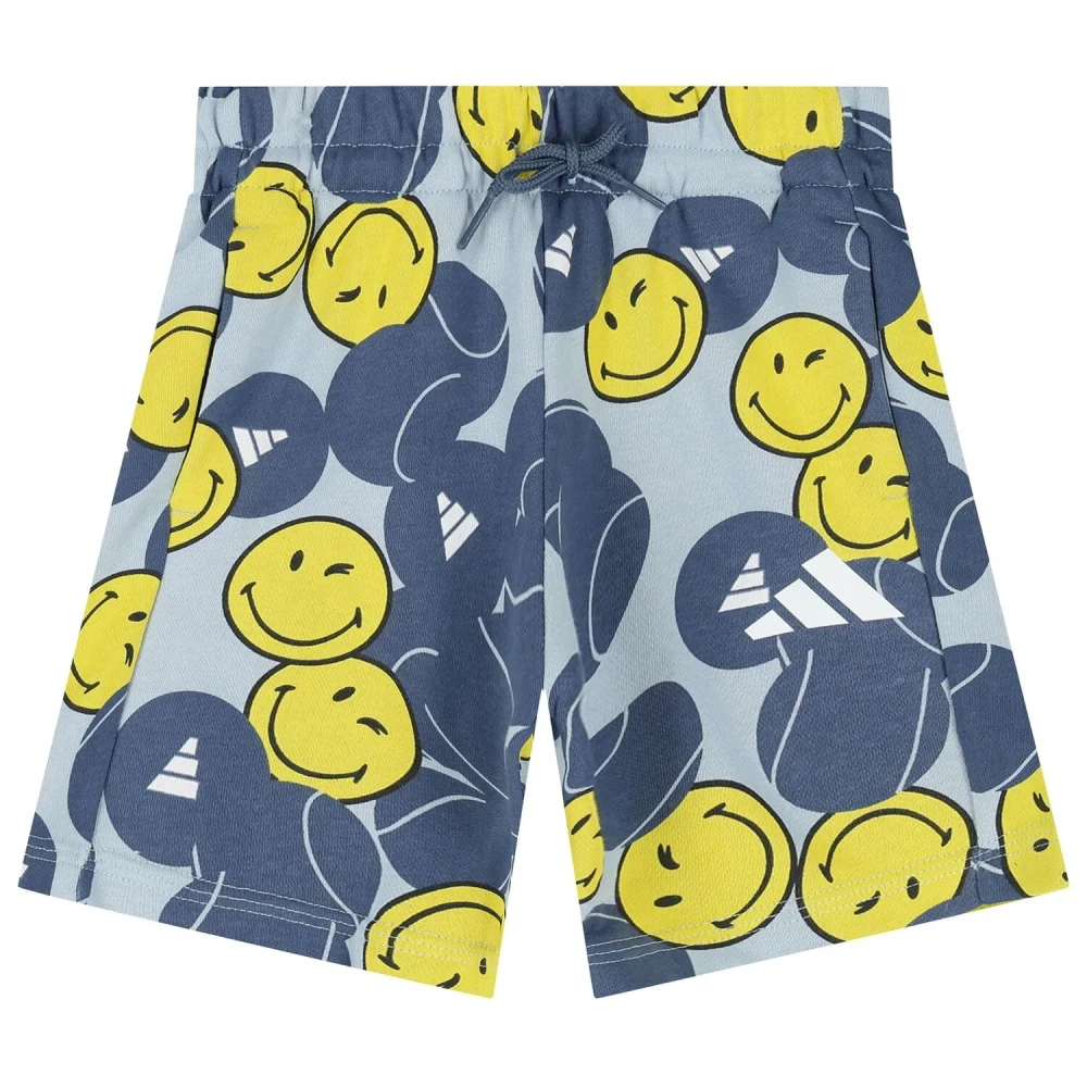 PreviousNext Adidas Kids Boys Blue Logo Smiley Shorts Set