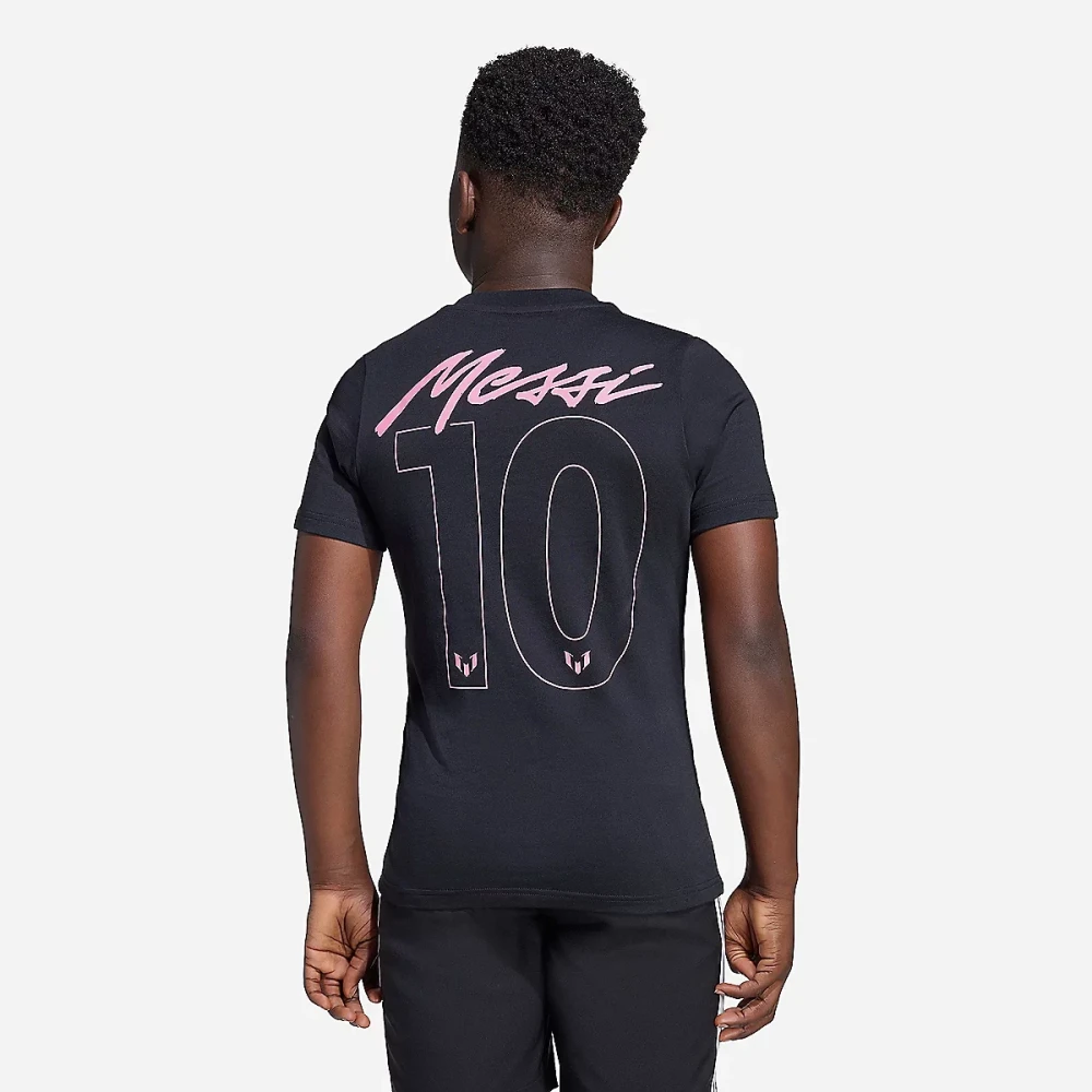 Tee-shirt de football homme graphique nom et numéro de Messi Noir