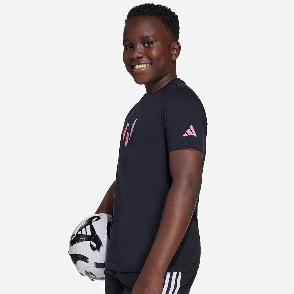 Tee-shirt de football homme graphique nom et numéro de Messi Noir